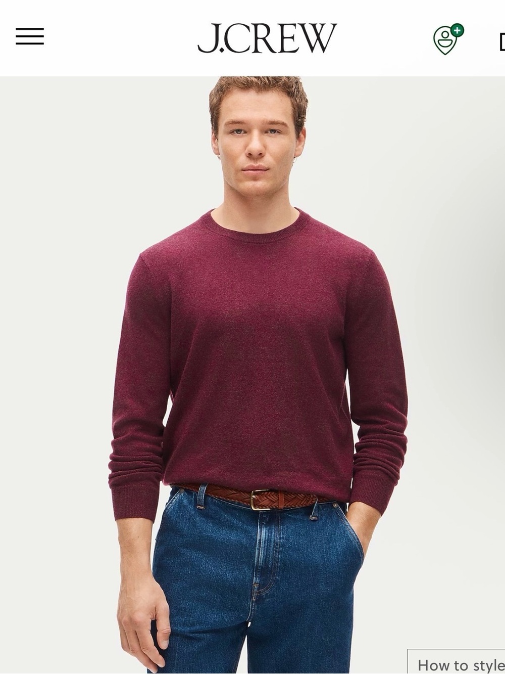 J. Crew Men's 100% Cashmere Crewneck Sweater
